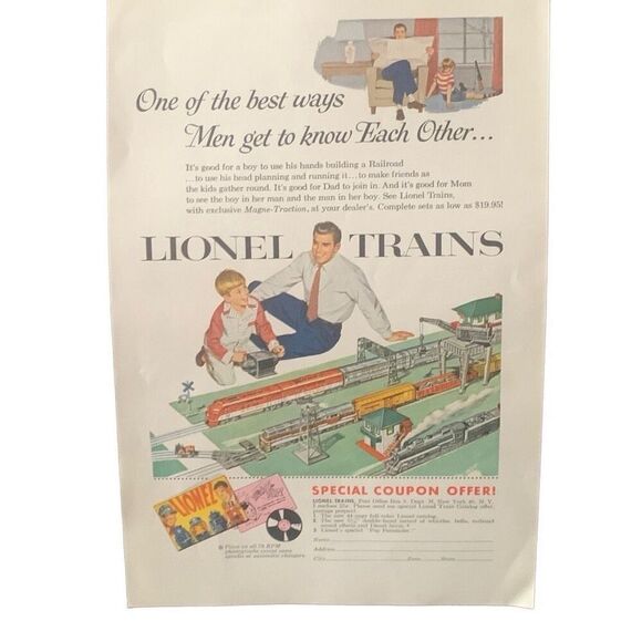 Vintage 1954 Lionel Trains Men Get To Know Ad Advertisement - Picture 4 of 4